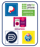 Bild von den möglichen Apps zur Bezahlung von Parkgebühren
