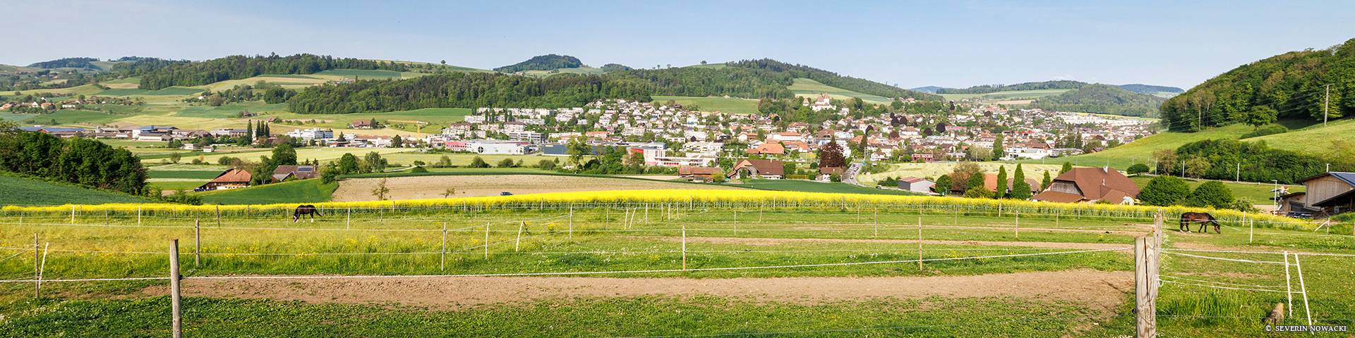 Blick von Richigen auf Worb Dorf