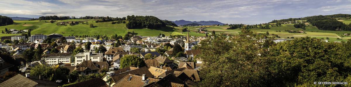 Blick vom Schlosshügel auf Worb Dorf